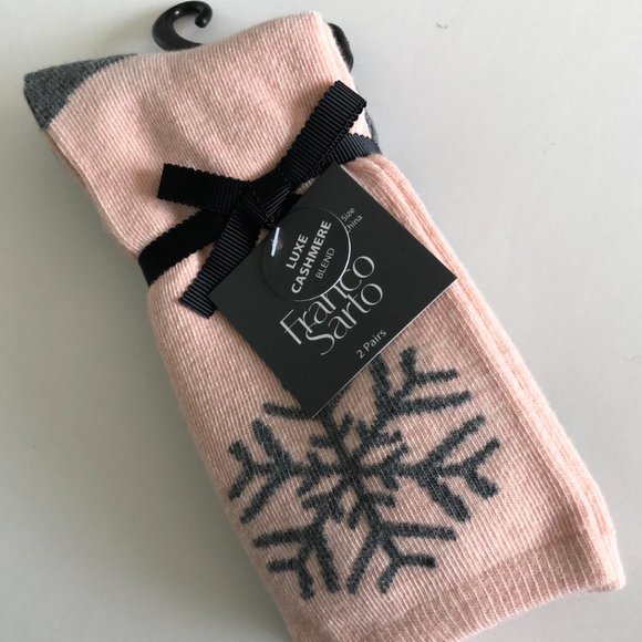 FRANCO SARTO 2 Pair Luxe Cashmere Blend Socks OS NWT - Picture 1 of 5